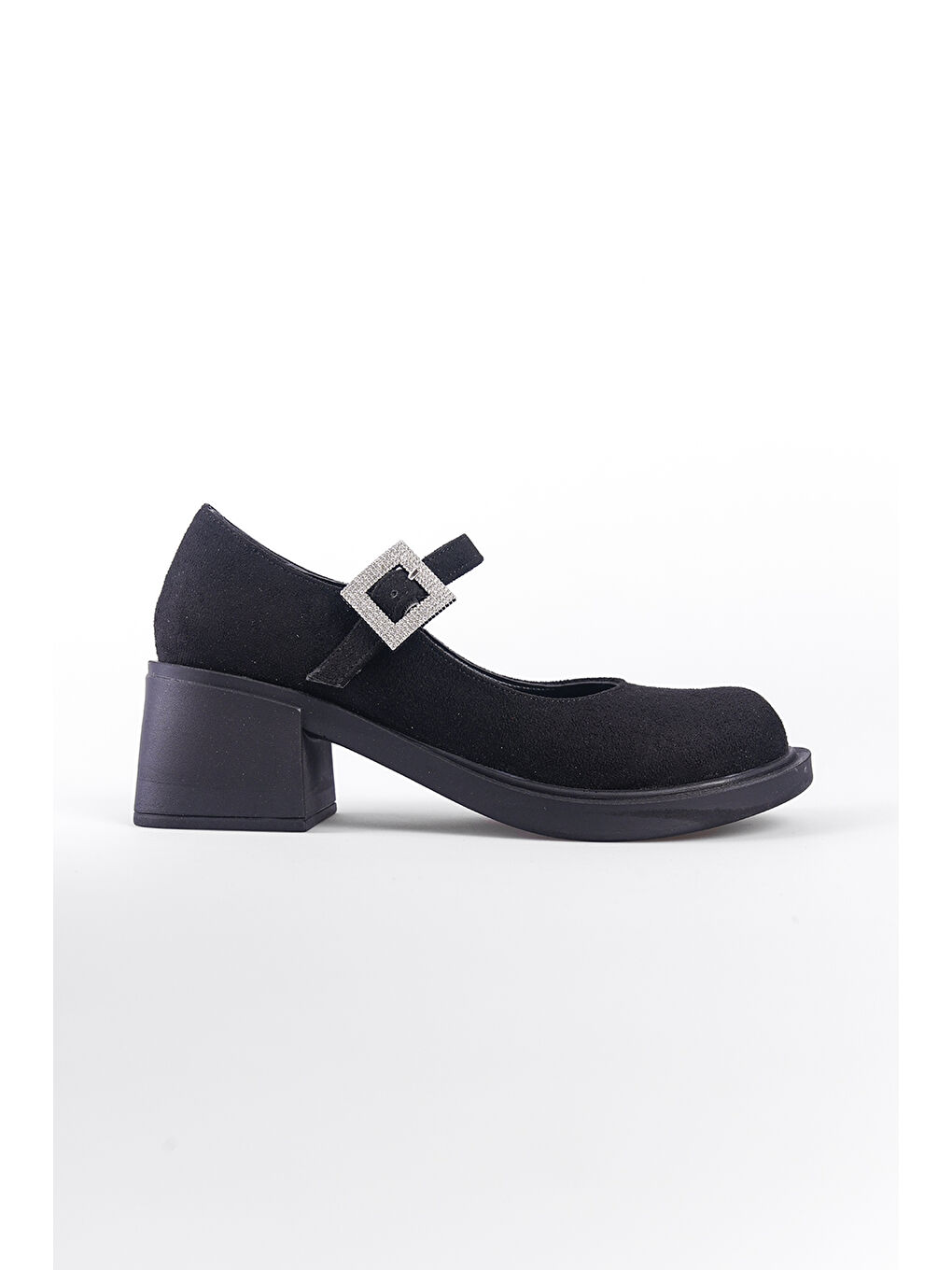 Siyah Taşlı Tokalı Kadın Ayakkabı-3