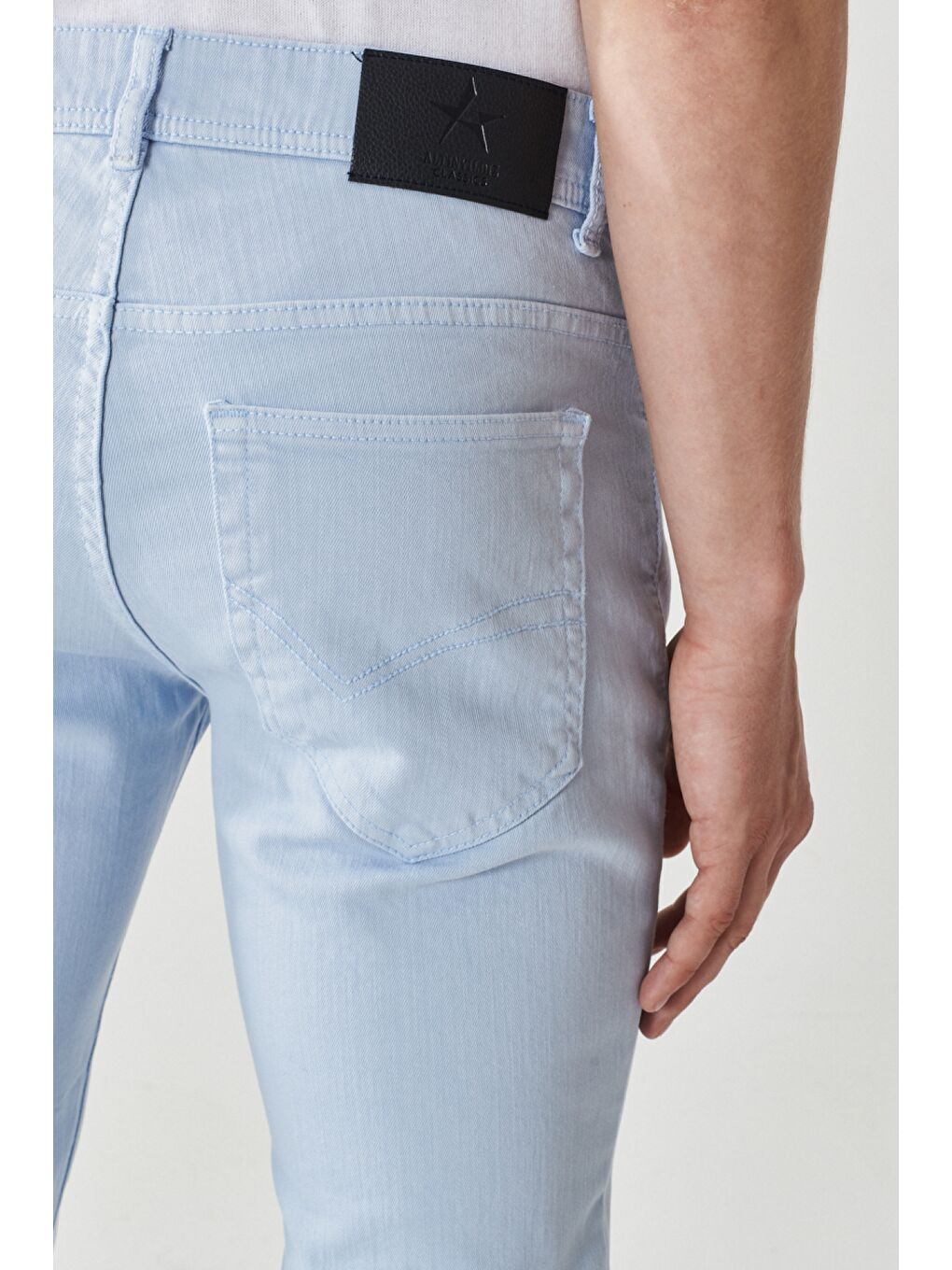 Erkek Mavi 360 Derece Her Yöne Esneyen Rahat Slim Fit Pantolon-7