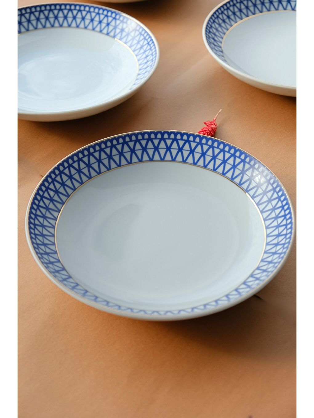 Mavi Cool Gold Altın Yaldızlı Çukur Tabak 22 cm 6 Kişilik 6 Parça-4