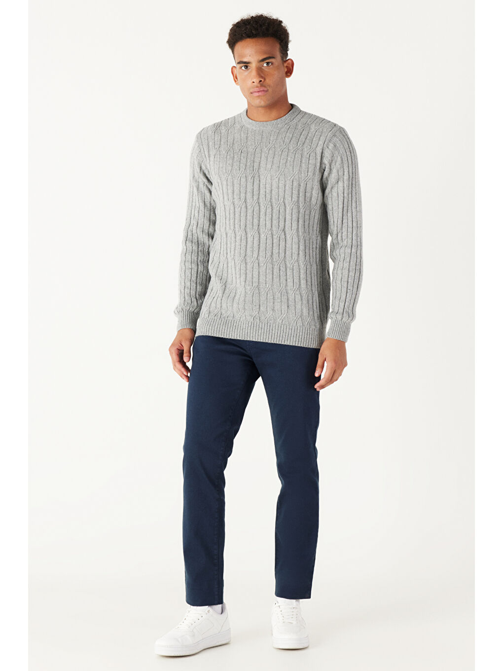 Erkek Lacivert 360 Derece Her Yöne Esneyen Rahat Slim Fit Pantolon-2