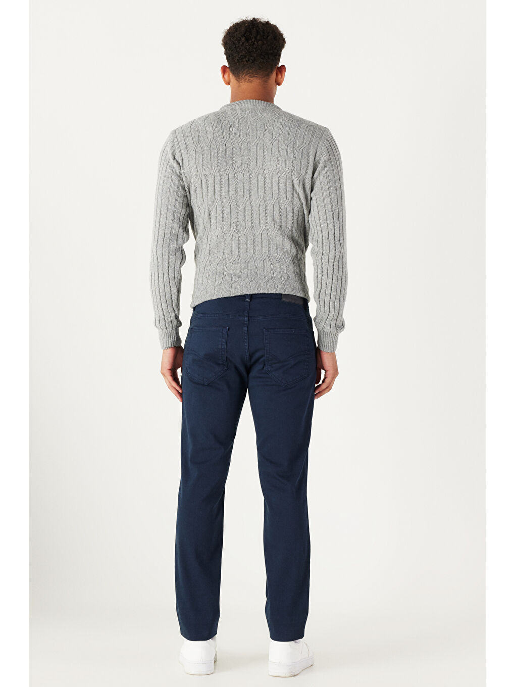 Erkek Lacivert 360 Derece Her Yöne Esneyen Rahat Slim Fit Pantolon-5