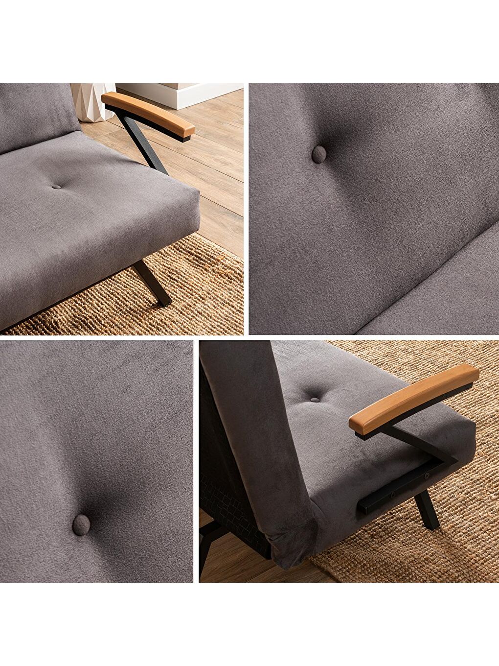 Zven Üçlü Yataklı Koltuk - Soho Gri-3