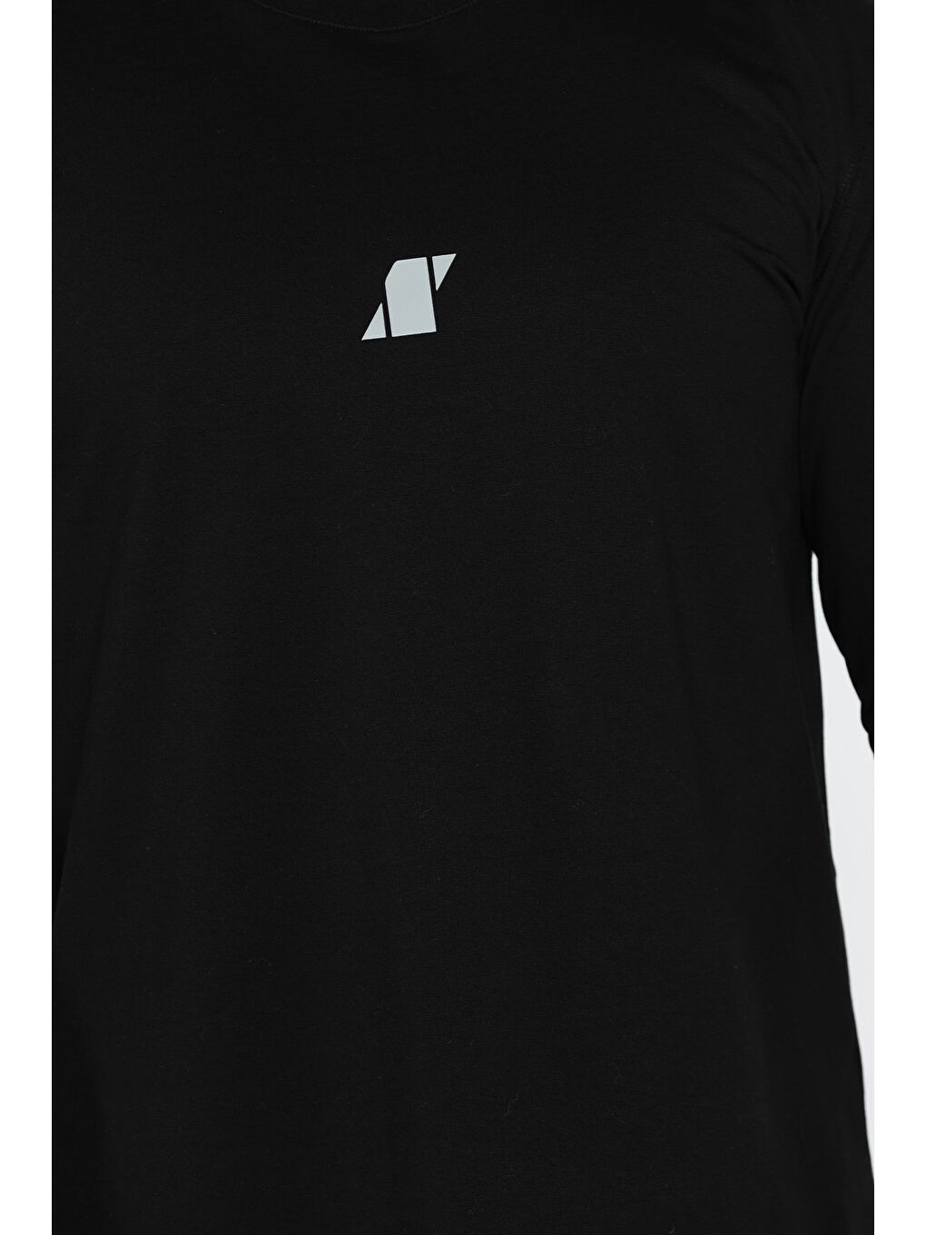 Siyah Erkek Bisiklet Yaka Baskılı Sweatshirt-3