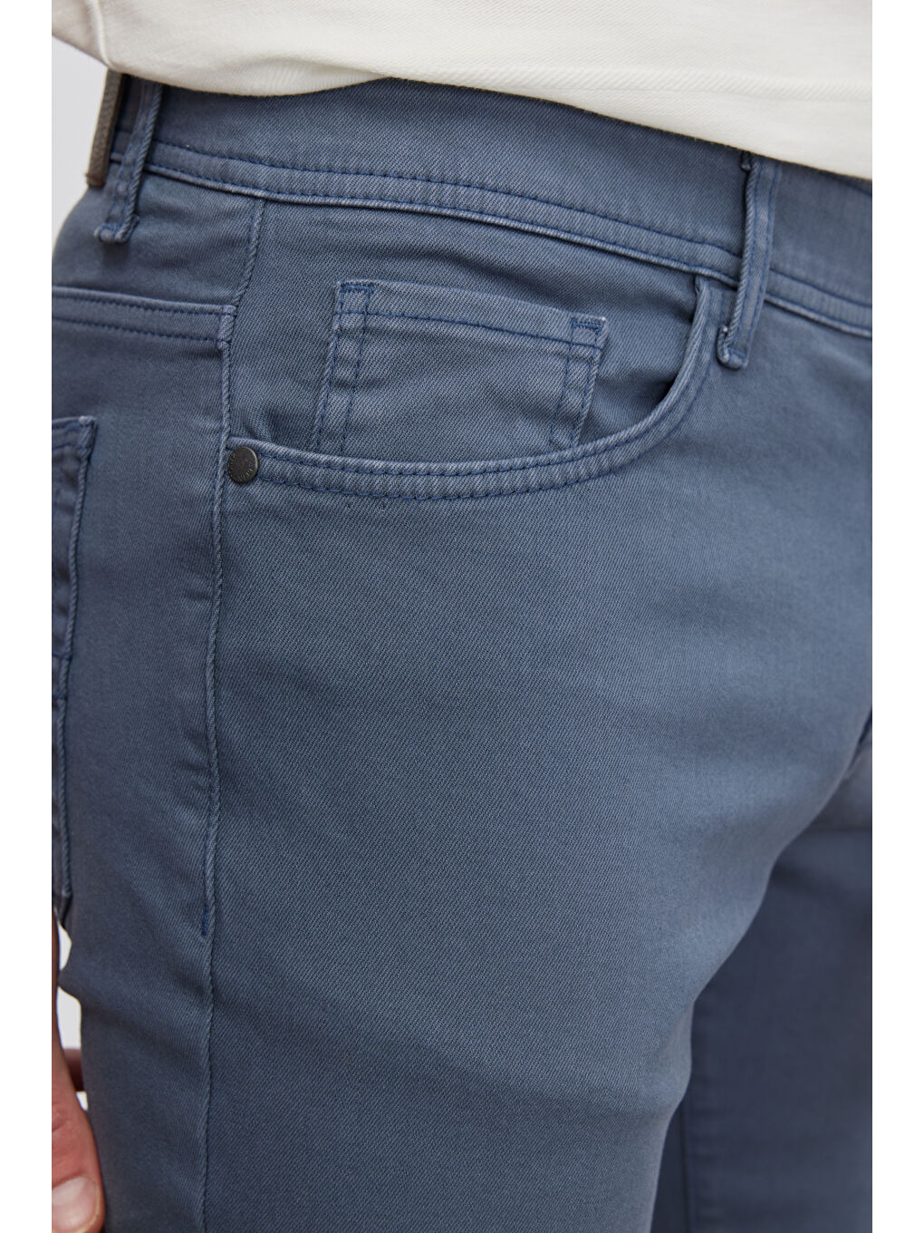 Erkek İndigo 360 Derece Her Yöne Esneyen Rahat Slim Fit Pantolon-5