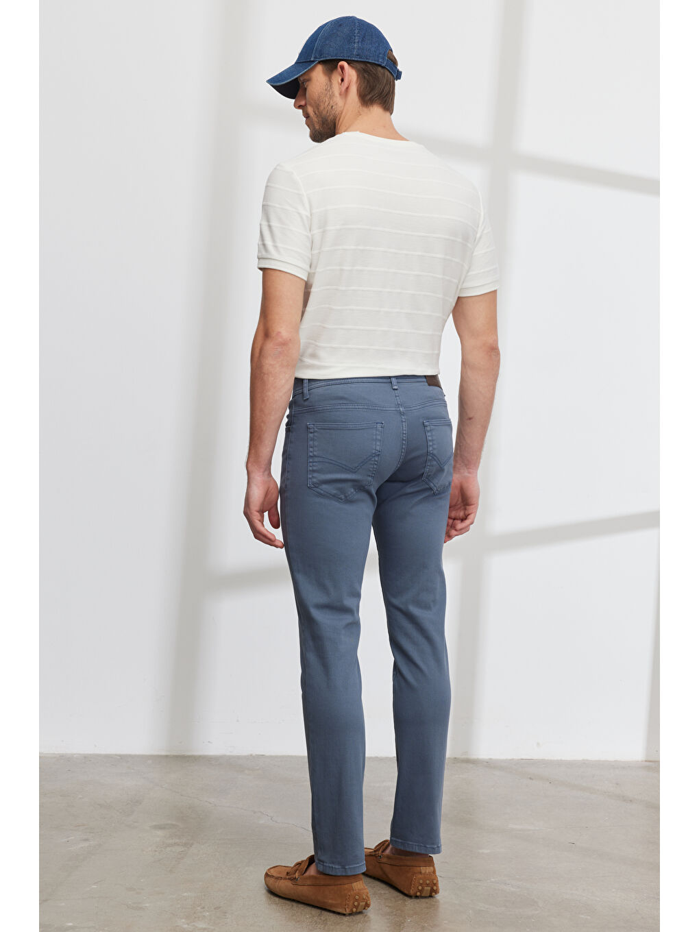 Erkek İndigo 360 Derece Her Yöne Esneyen Rahat Slim Fit Pantolon-6