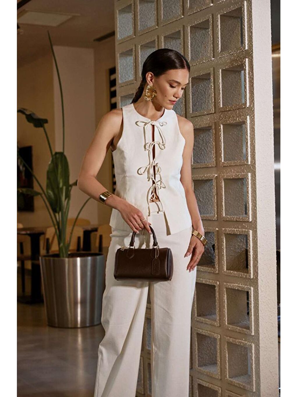 Kahverengi Joan Kadın El ve Omuz Çantası-9