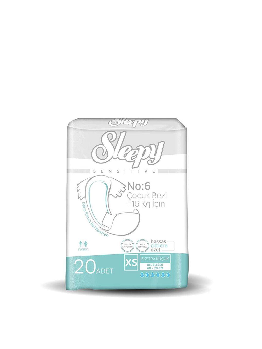 Sleepy Beyaz X-Small No:6 Çocuk Bezi 20 Adet