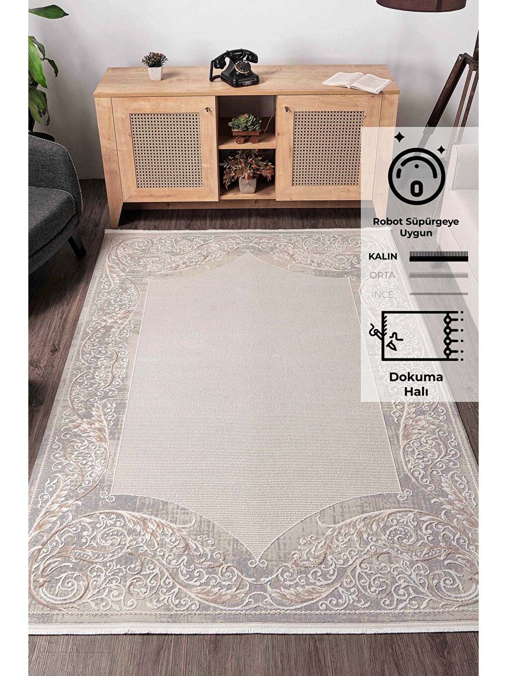 Gri Leo 2975 Modern Dokuma Halı-120x180