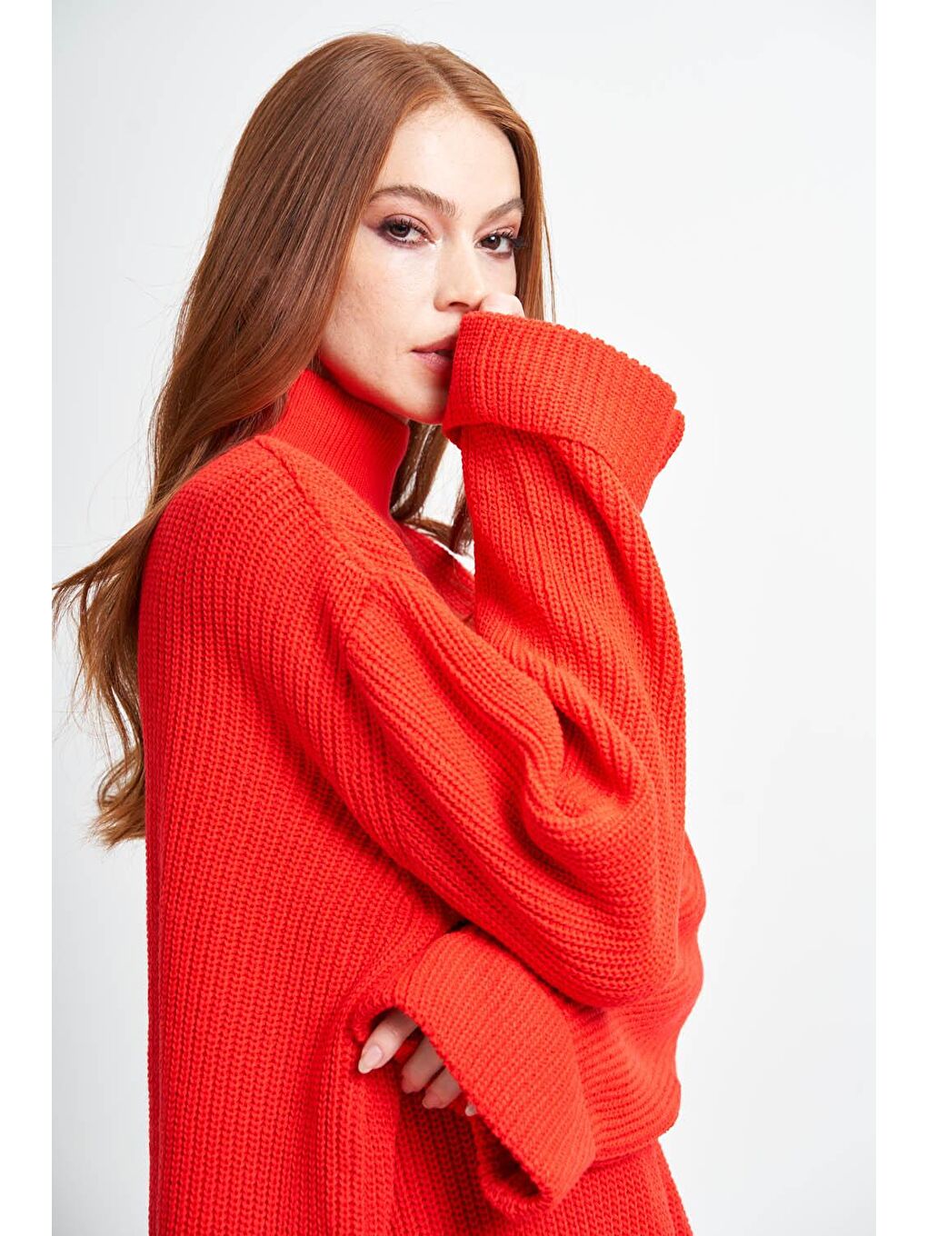 Selanik Örgü Balıkçı Kırmızı Triko-2