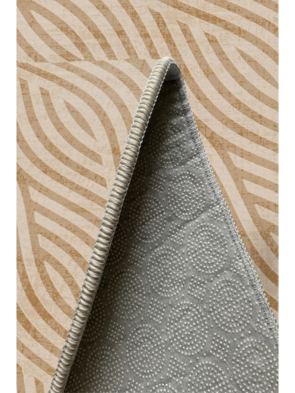 Kahverengi Özel Tasarım, Kaymaz Taban, İnce, Yıkanabilir, Modern Halı WOOKECE1412 180x280-5