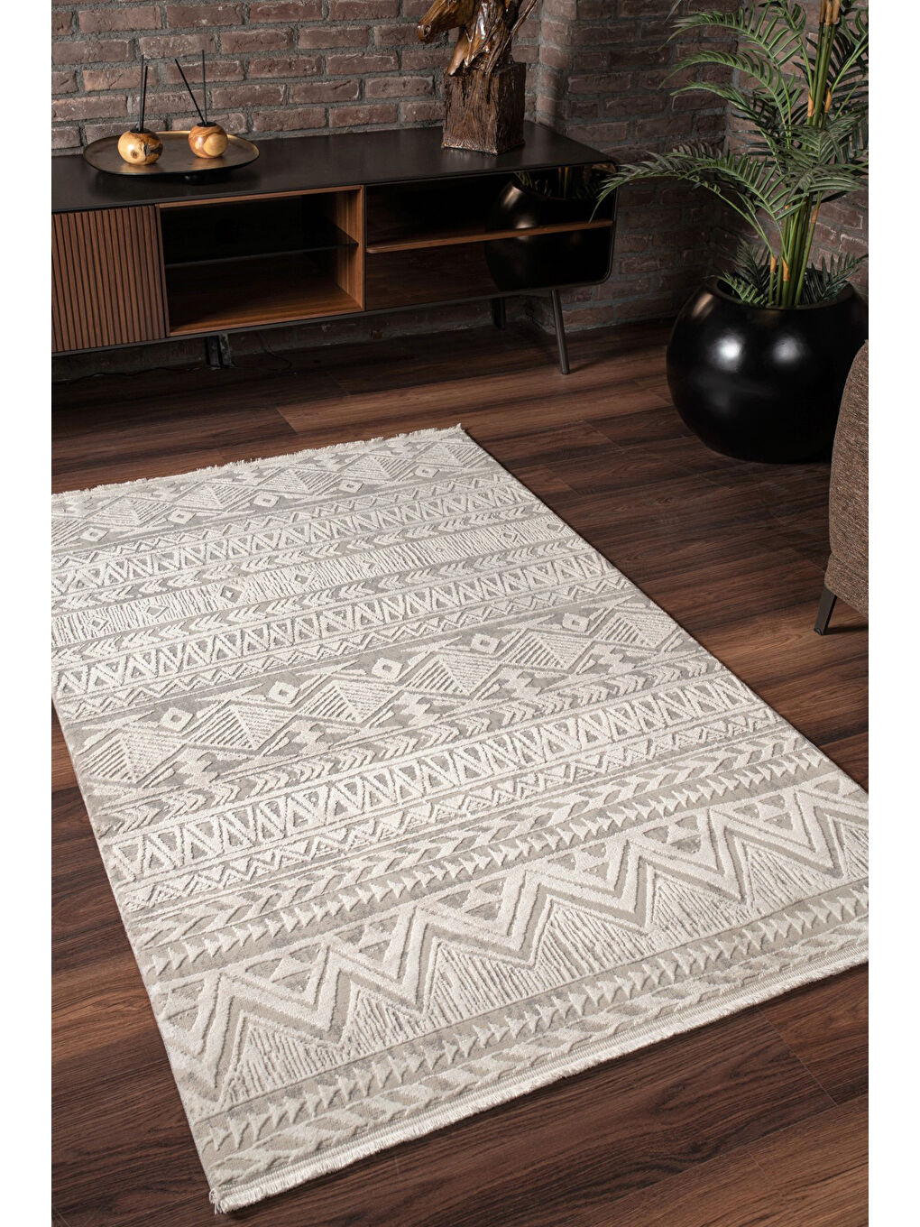 Bej Leo 2970 Modern Dokuma Halı-100x300