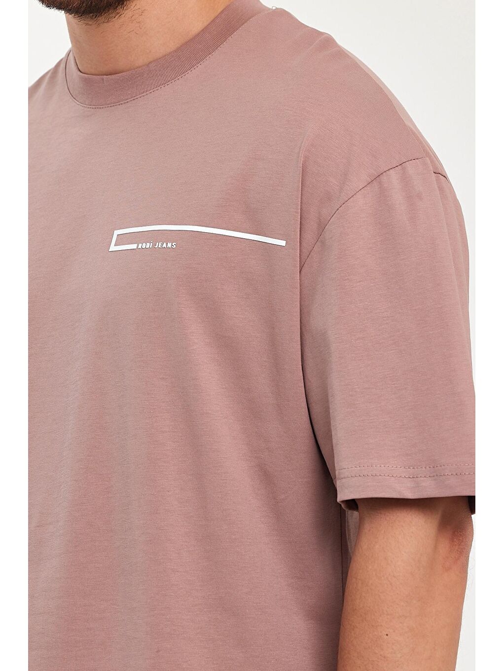 Pembe Önü  Yazılı Bisiklet Yaka Erkek Tişört-2