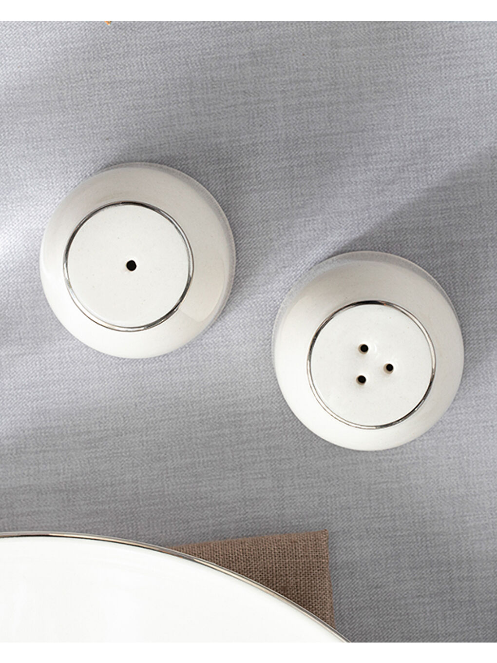 Gri Torino Porselen Tuzluk-Biberlik Silver-1