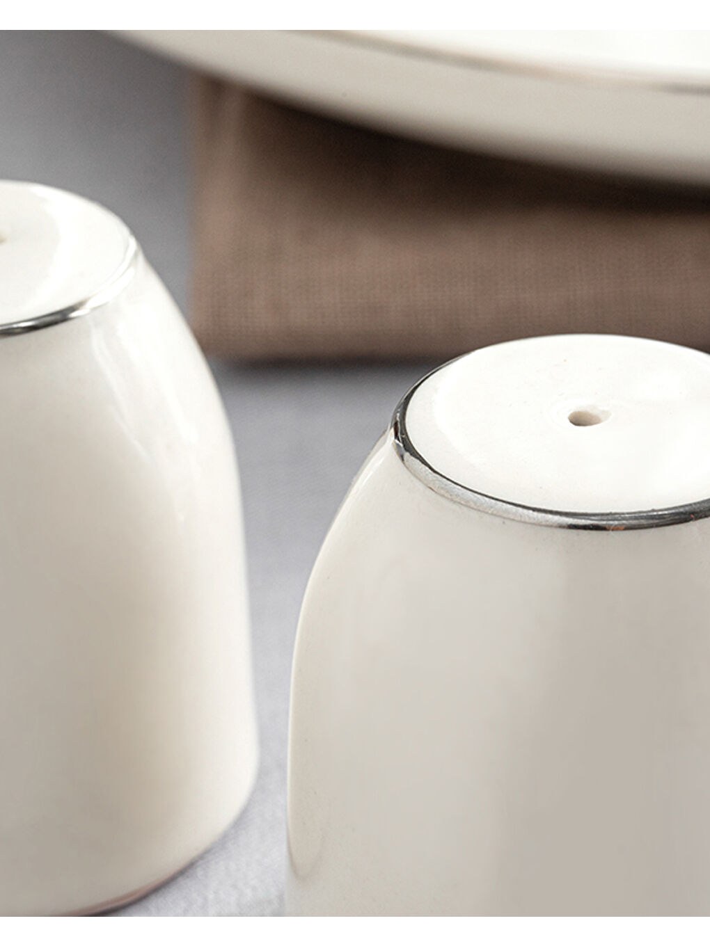 Gri Torino Porselen Tuzluk-Biberlik Silver-2