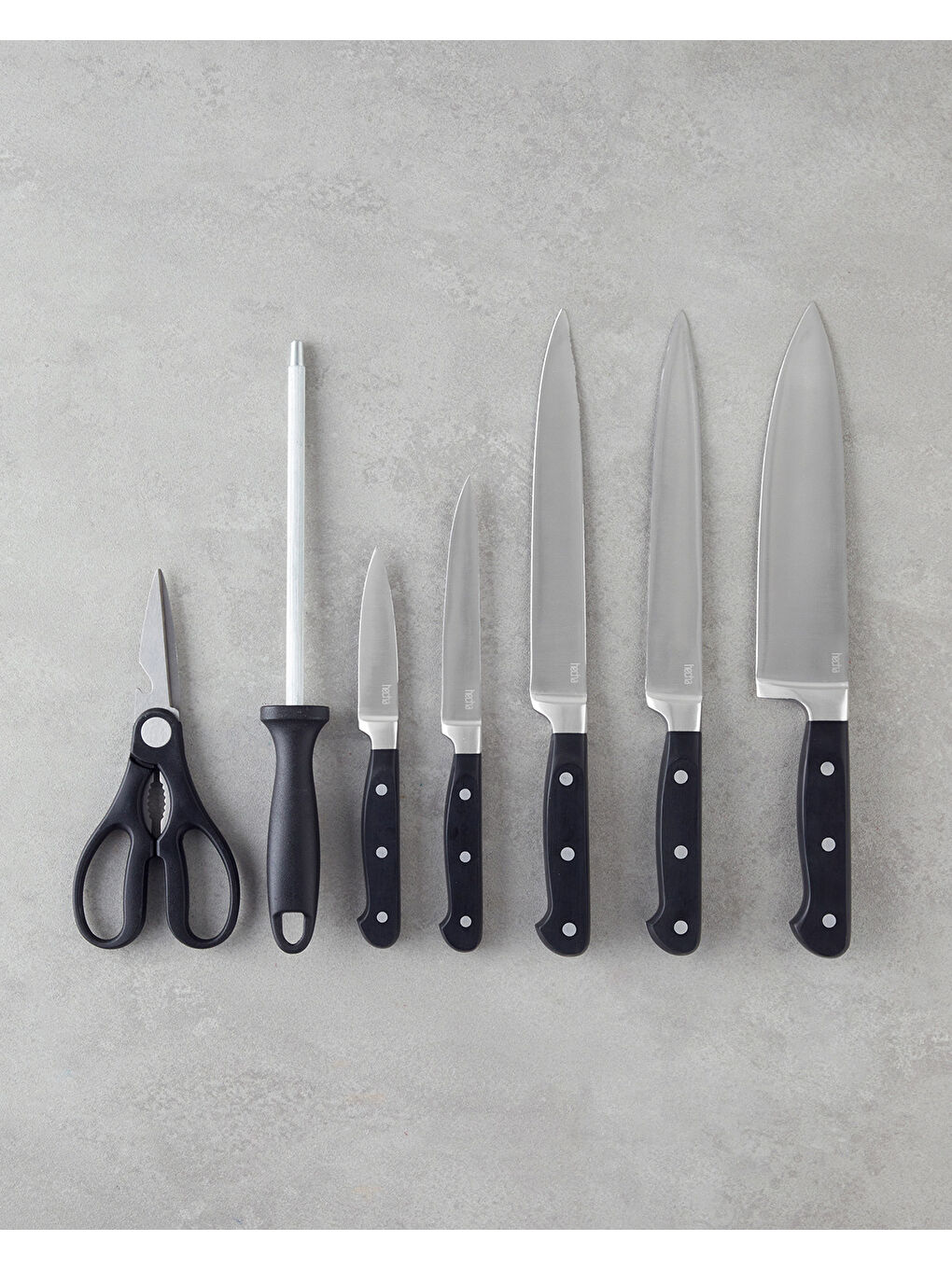 Master Paslanmaz Çelik 8 Parça Bıçak Seti 34.5x34x33.5x24.5x21 cm Siyah-2