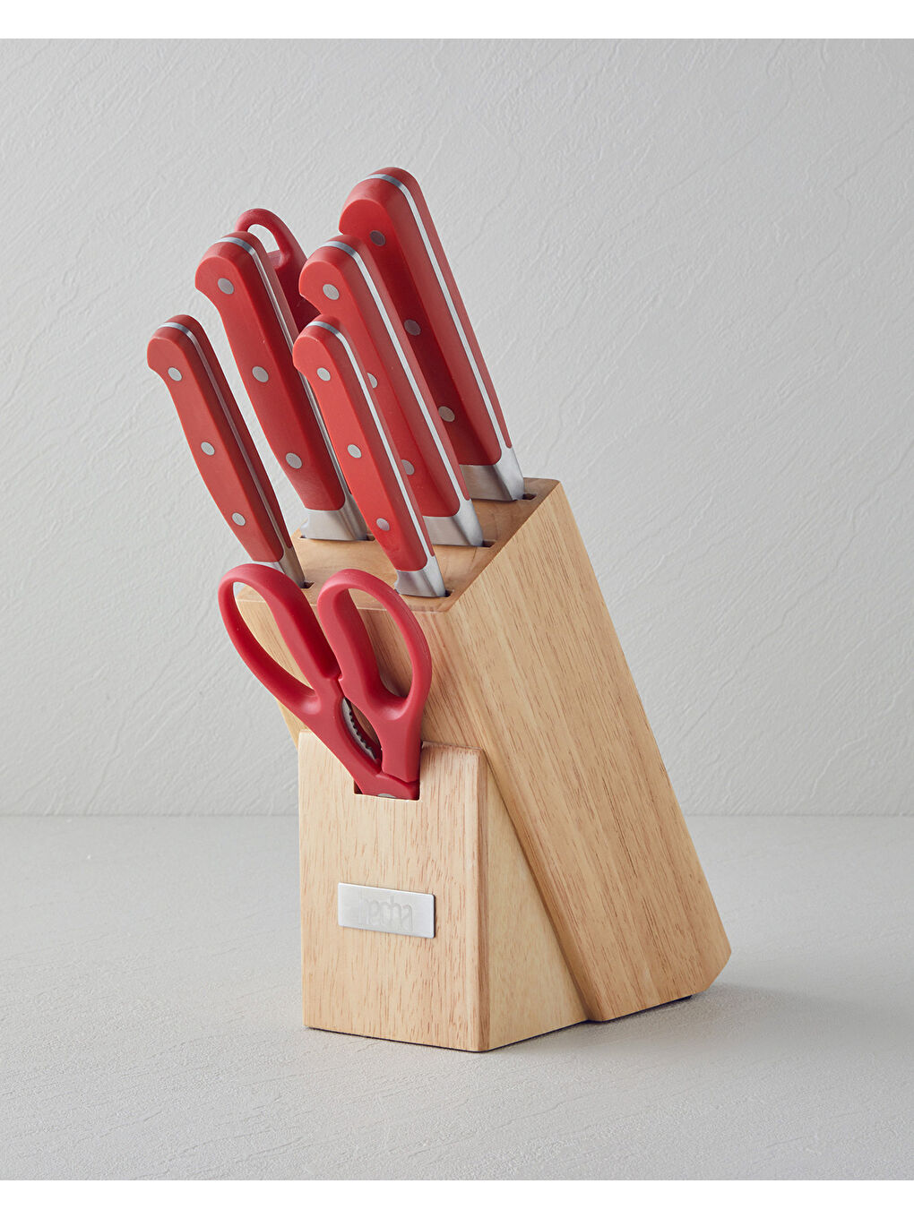 Master Paslanmaz Çelik 8 Parça Bıçak 34.5x34x33.5x24.5x21 cm Kırmızı-1