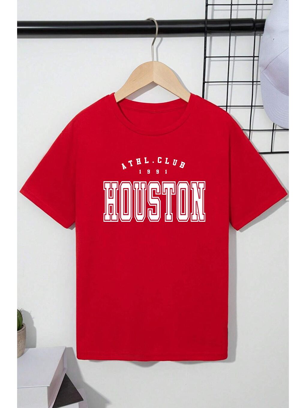 uyguntarz Kırmızı Çocuk Houston Pamuklu Tshirt