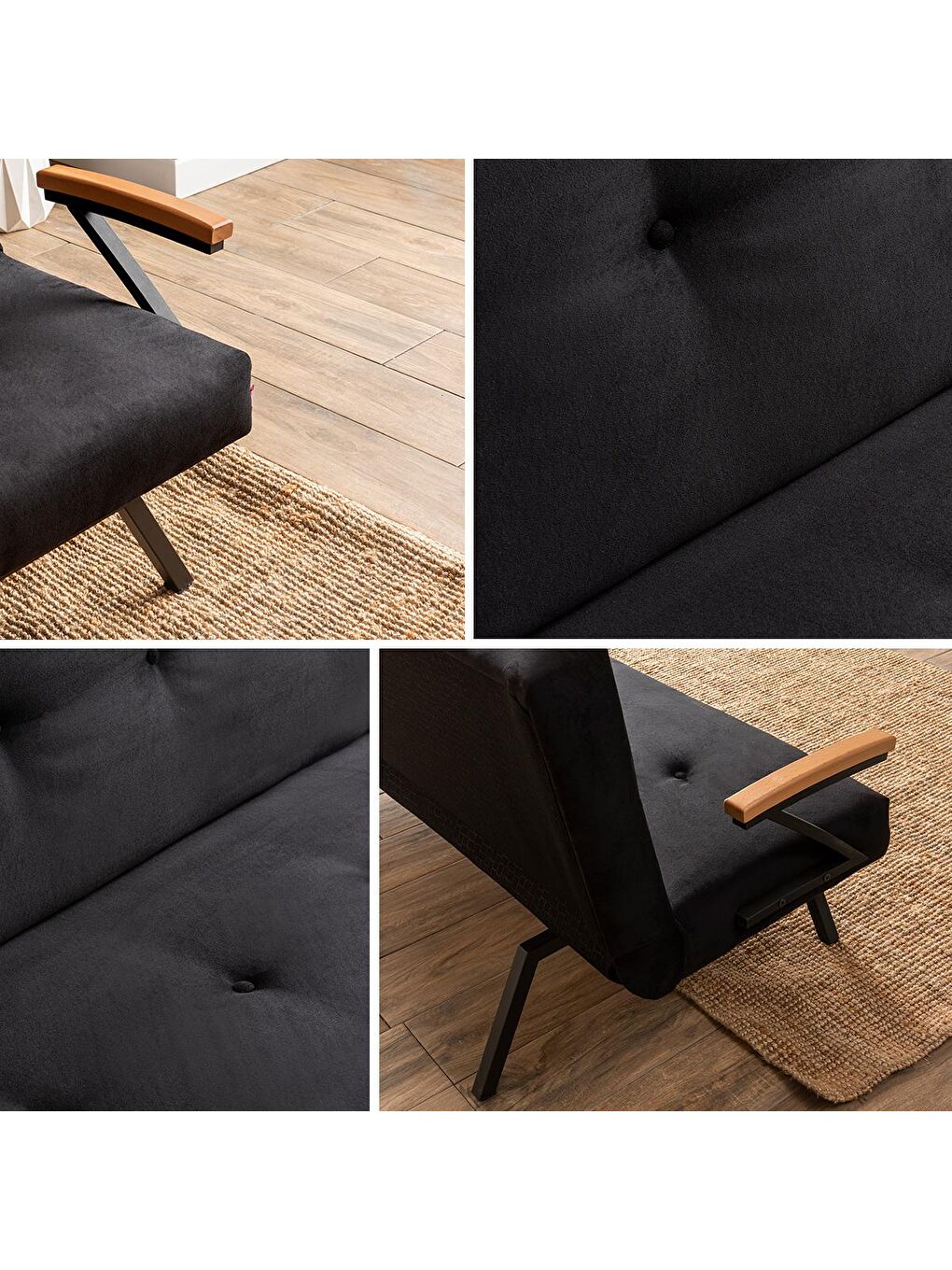 Zven Üçlü Yataklı Koltuk - Soho Siyah-2