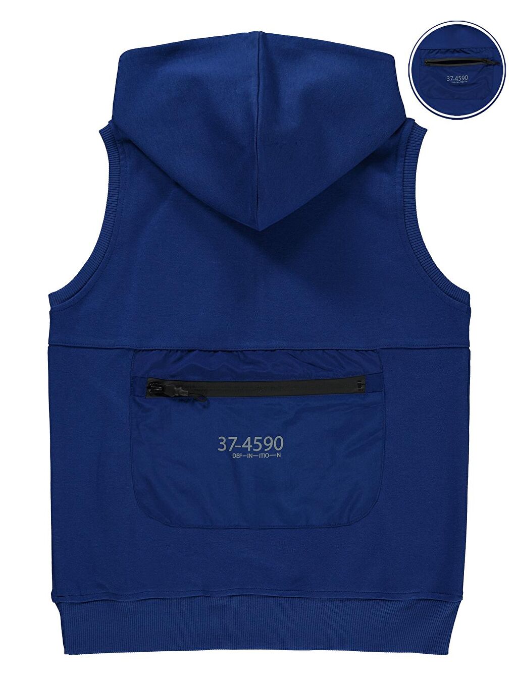 Boys Erkek Çocuk Kapüşonlu Yelek 10 13 Yaş Açık Lacivert-1