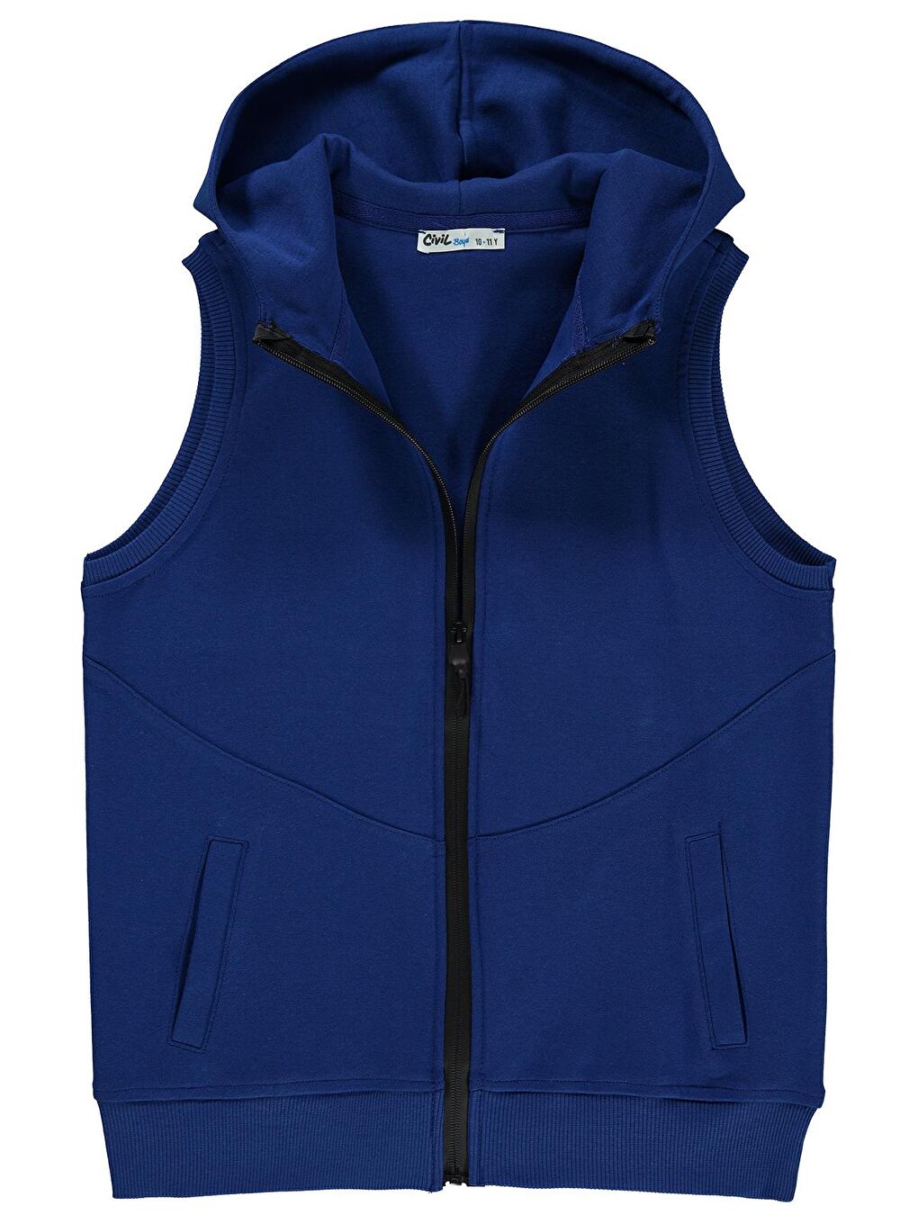 Boys Erkek Çocuk Kapüşonlu Yelek 10 13 Yaş Açık Lacivert-2