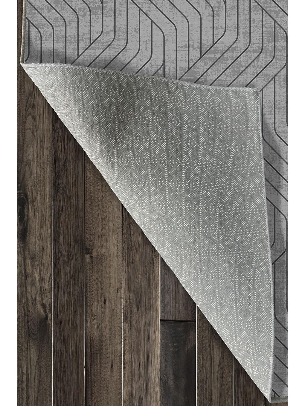 Antrasit Özel Tasarım, Kaymaz Taban, İnce, Yıkanabilir, Modern Halı WOOKECE1405 180x280-6