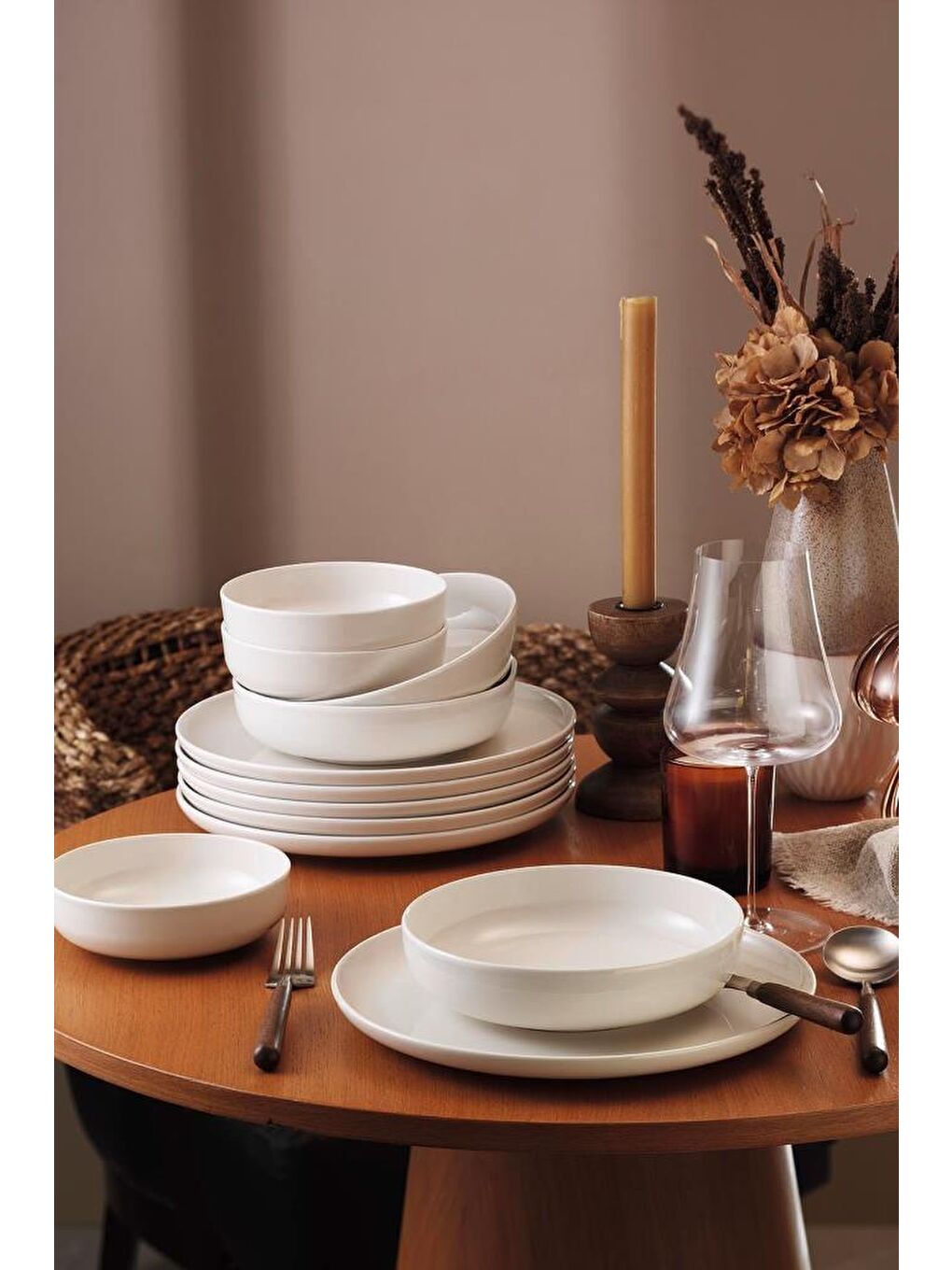 Moderna 12 Parça 4 Kişilik Yemek Takımı Beyaz MOD12Y174045