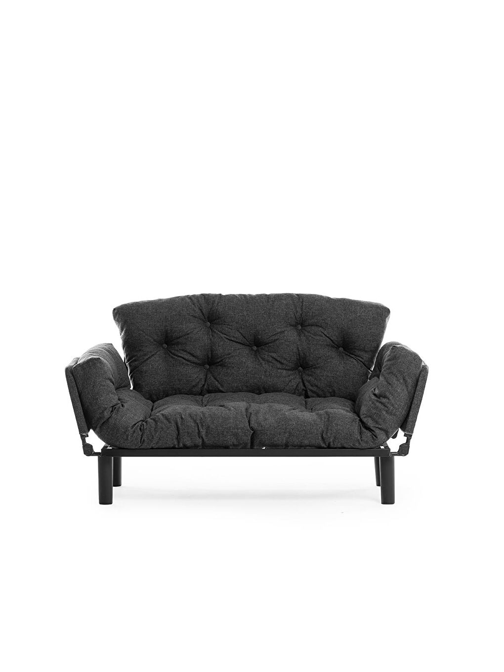 Nitta İkili Kanepe Keten Koyu Gri-3