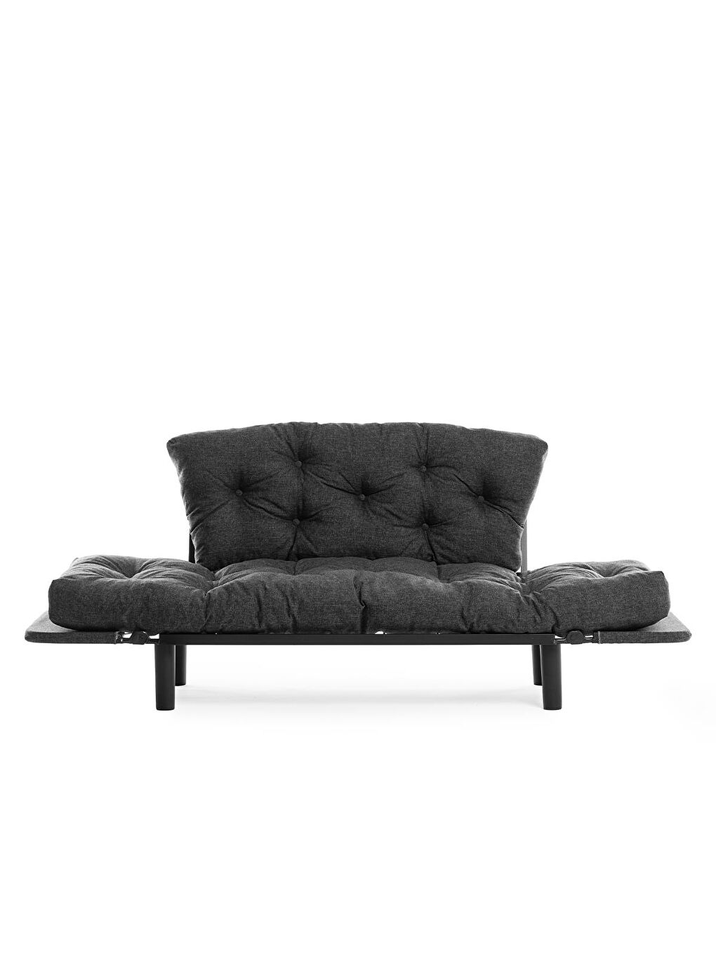 Nitta İkili Kanepe Keten Koyu Gri-4