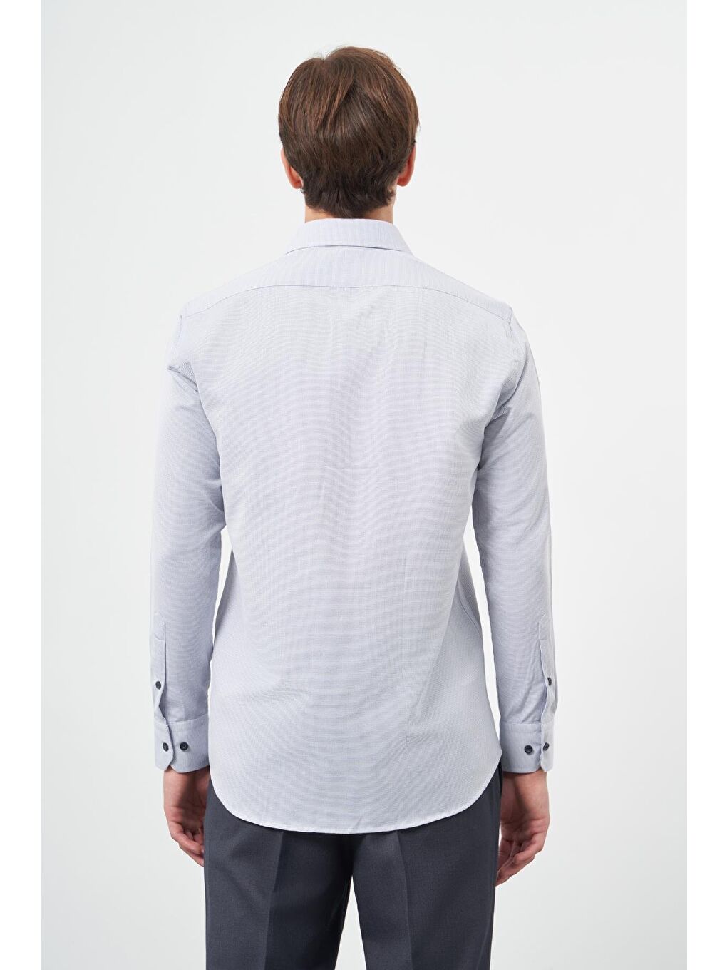 Koyu Lacivert Uzun Kol Kendinden Cepli Pamuklu Classic Comfort Fit Gömlek 1004245213-4