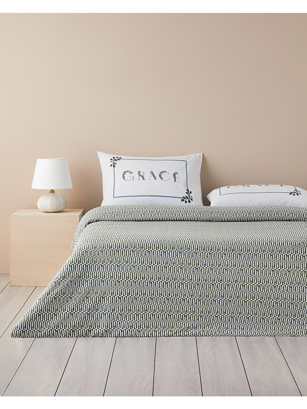 Campanule Pamuklu Ranforce Çift Kişilik Nevresim Takımı 200x220 cm Mavi-1