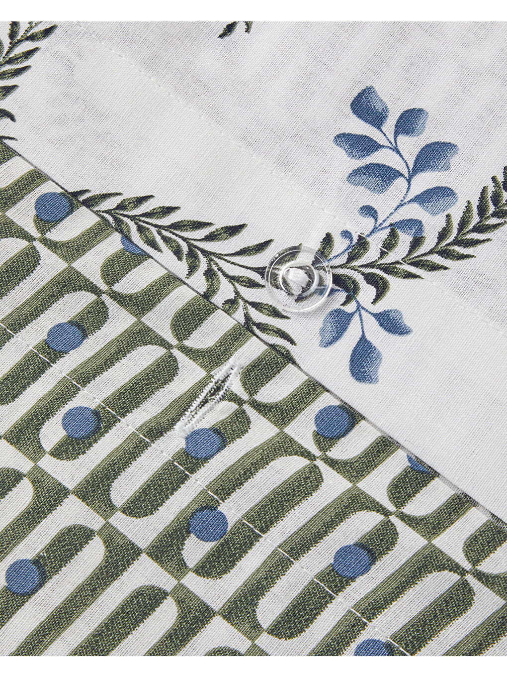 Campanule Pamuklu Ranforce Çift Kişilik Nevresim Takımı 200x220 cm Mavi-5