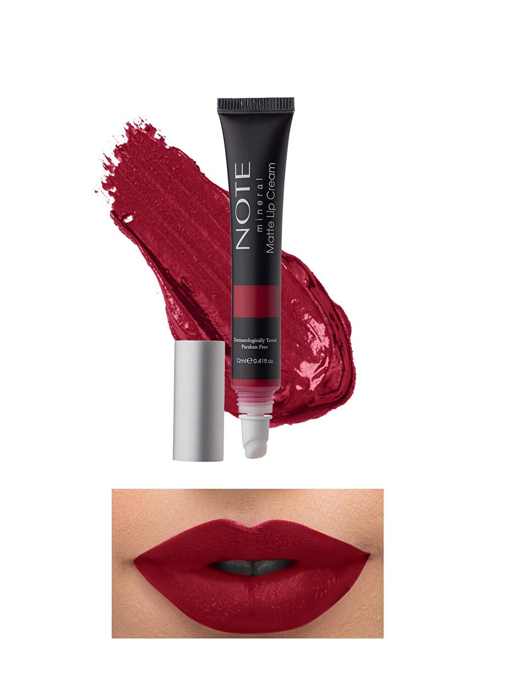 Note Cosmetique Kırmızı Mineral Matte Lip Cream Yarı Mat Bitişli Likit Ruj 06 Go Red - Kırmızı - 1