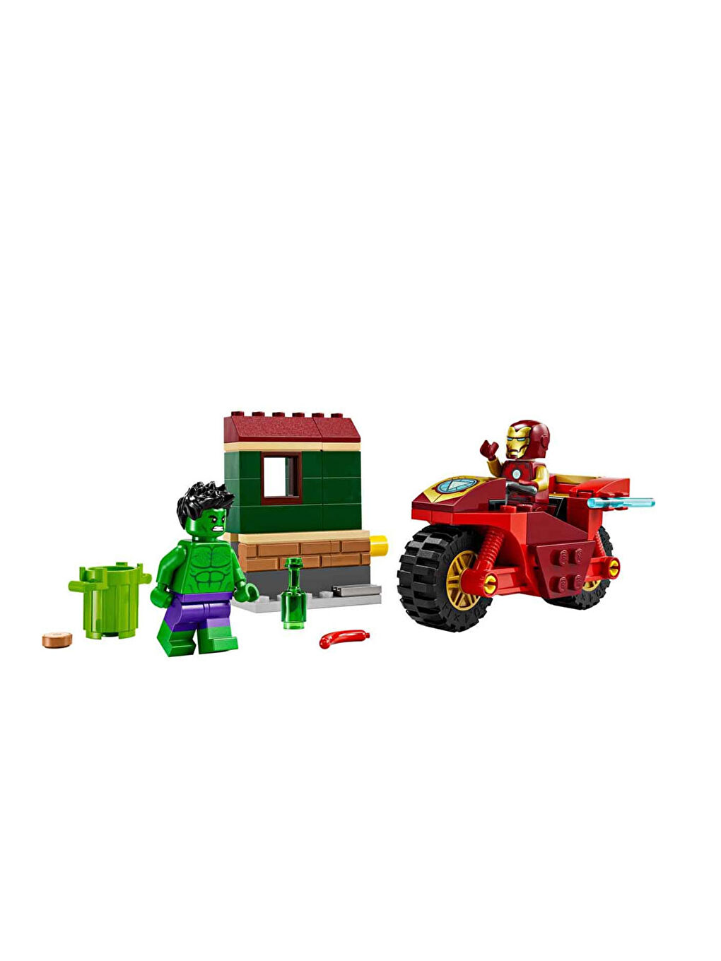 Lego Renksiz Marvel Motosikletli Iron Man ve Hulk - 2