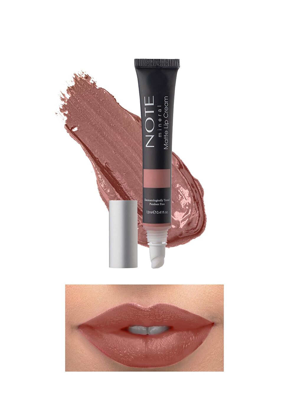 Note Cosmetique Nude Mineral Matte Lip Cream Yarı Mat Bitişli Likit Ruj 01 Naked Kiss - Nude - 1