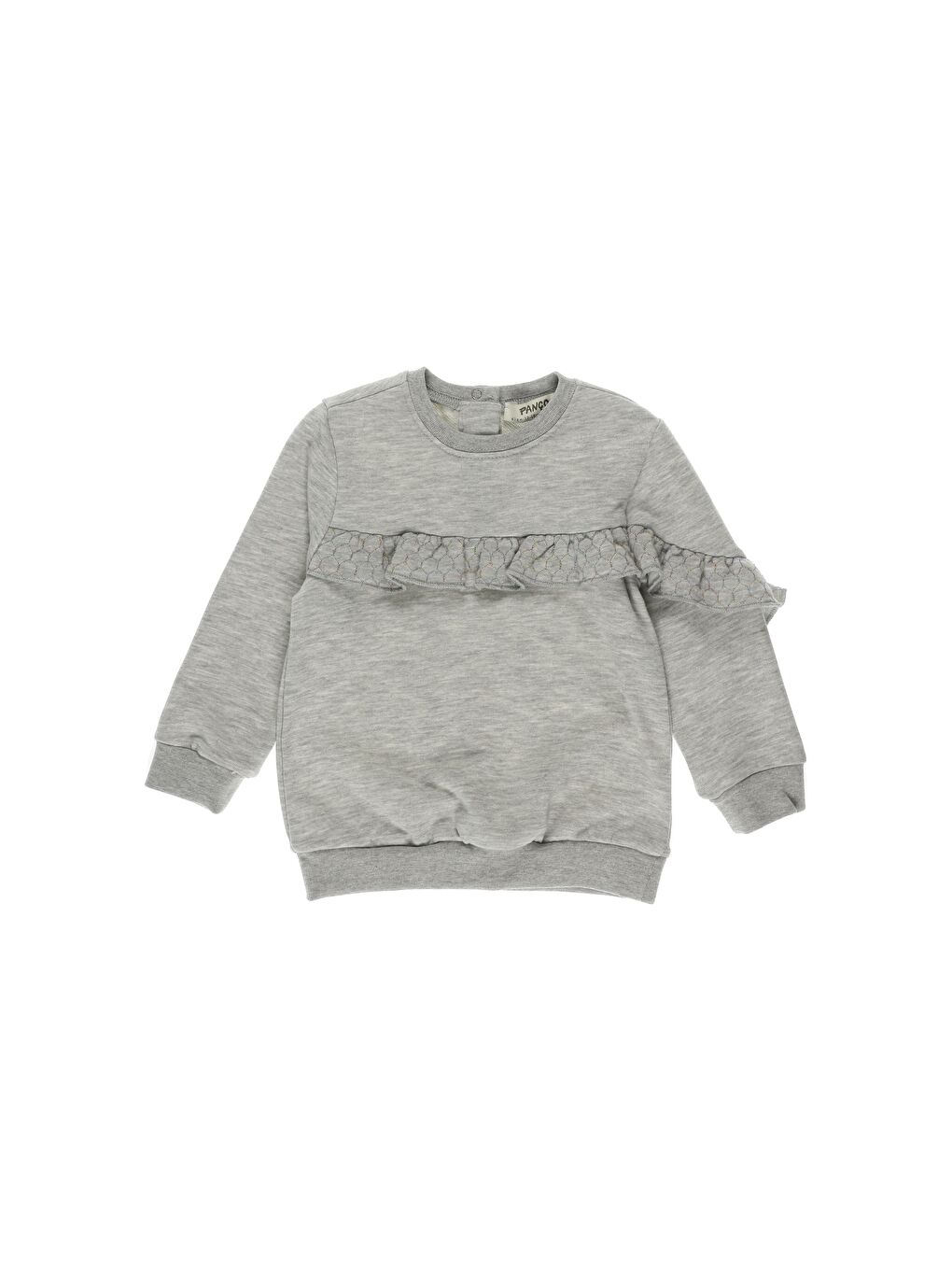 Panço Gri Kız Çocuk  Volan Detaylı Sweatshirt