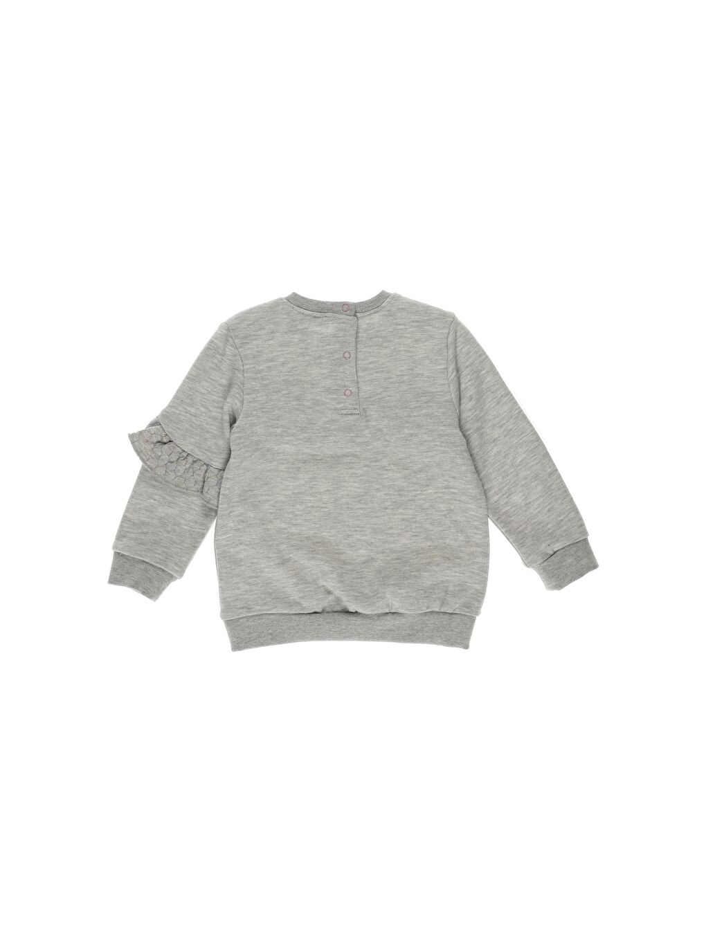 Panço Gri Kız Çocuk  Volan Detaylı Sweatshirt - 1