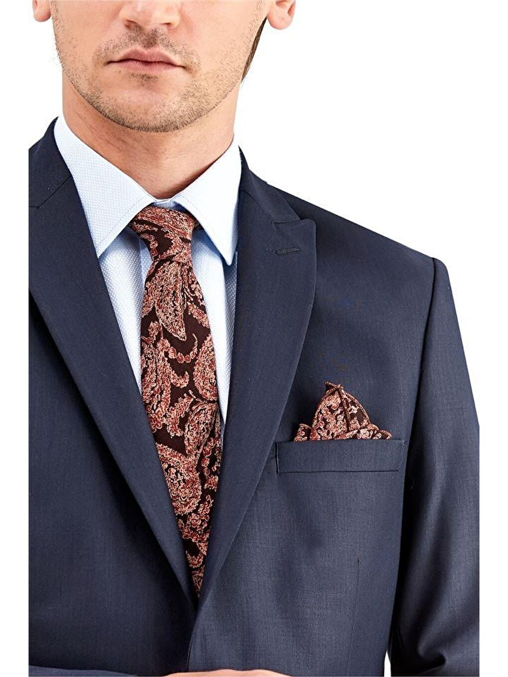 Lacivert Gabardin Kırlangıç Yaka Astarlı 6 Drop Slim Fit Dar Kesim Takım Elbise 1001225011-2