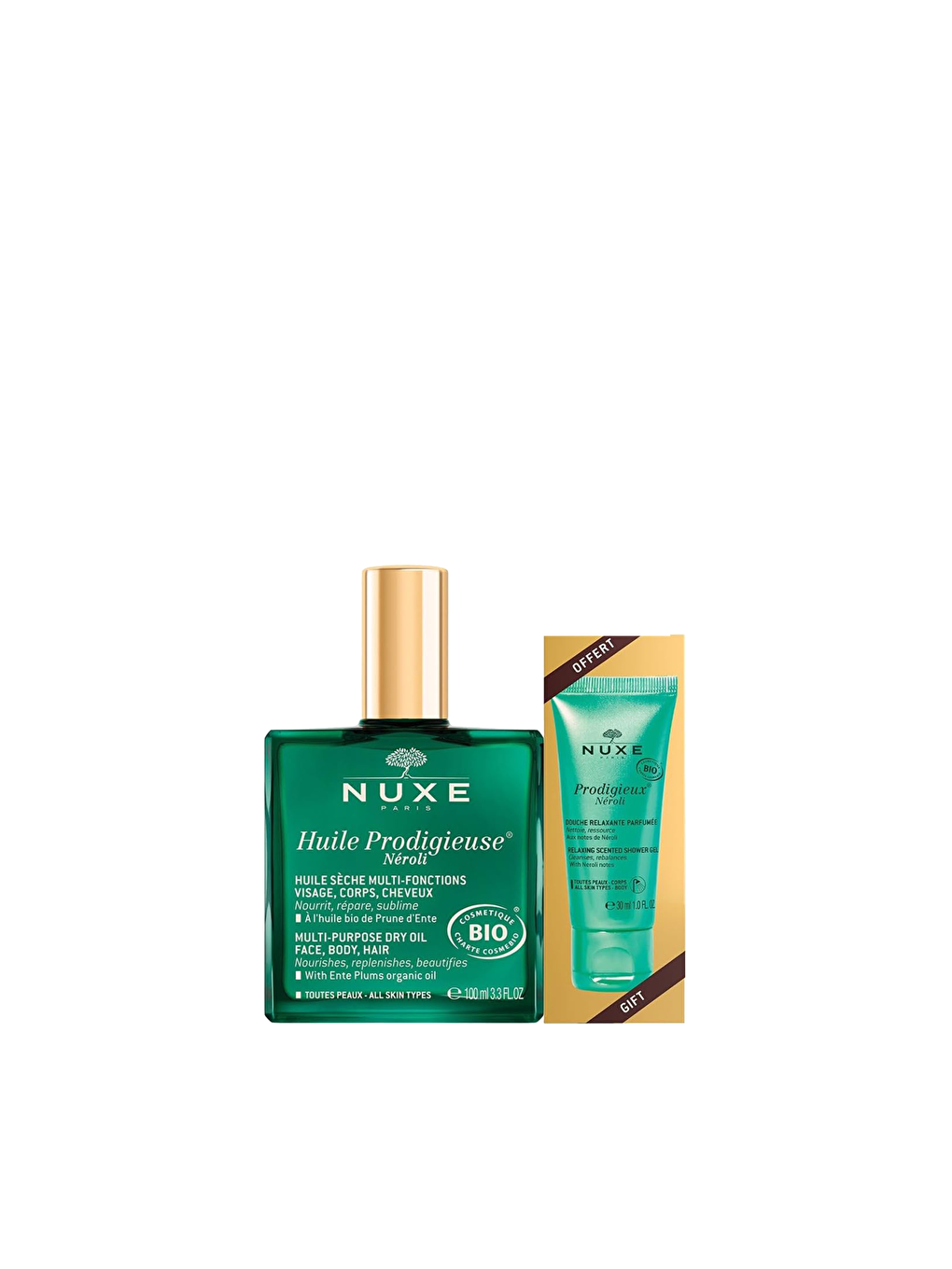 Nuxe Renksiz Huile Prodigieuse Neroli Çok Amaçlı Kuru Yağ 100 ml + Prodigieux Neroli Duş Jeli 30 ml