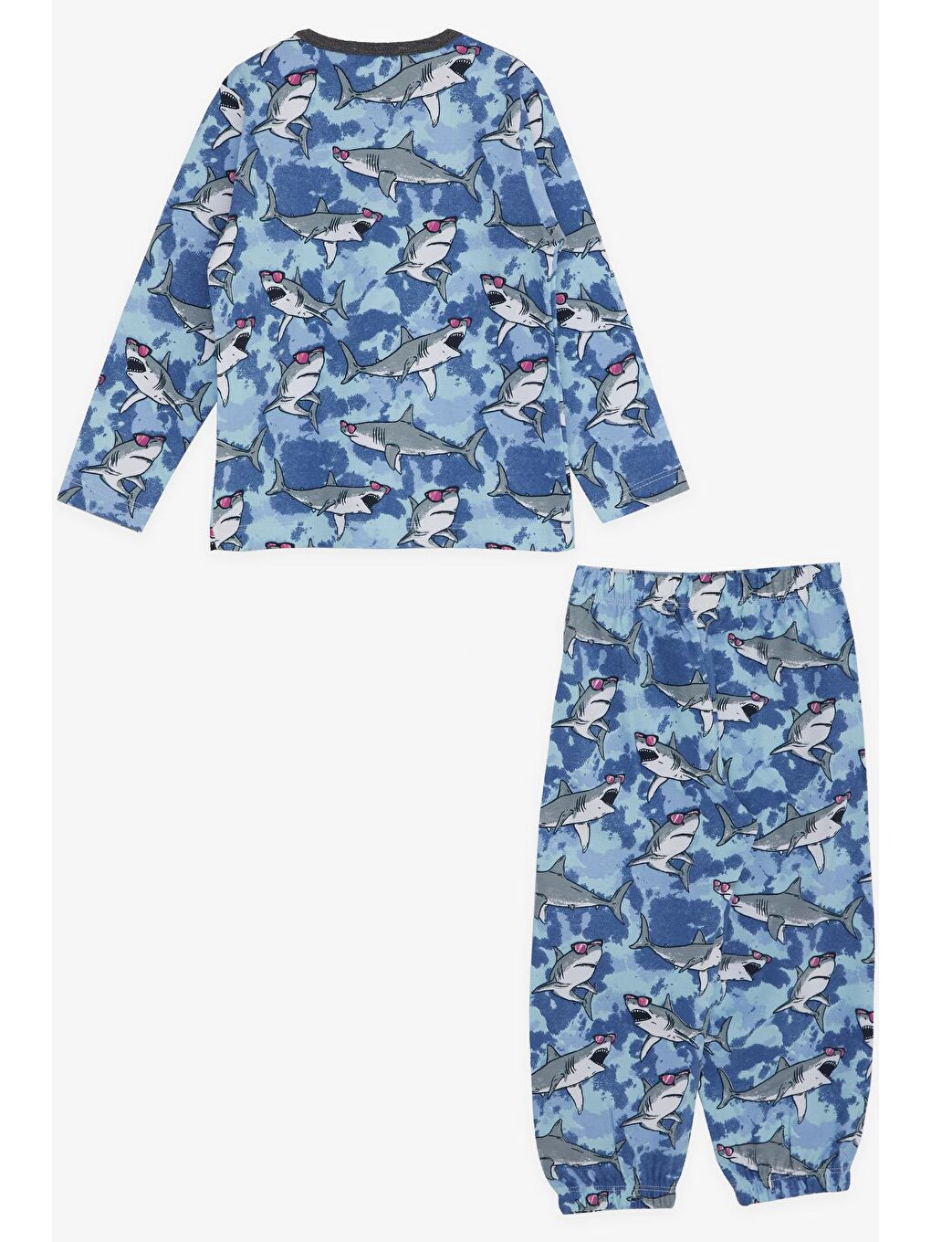 Erkek Bebek Pijama Takımı Gözlüklü Köpekbalığı Desenli Karışık Renk (9 Ay)-4
