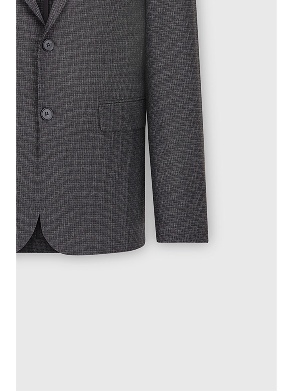 Erkek Siyah Regular Fit Rahat Kesim Mono Yaka Desenli Kapak Cepli Ceket-8
