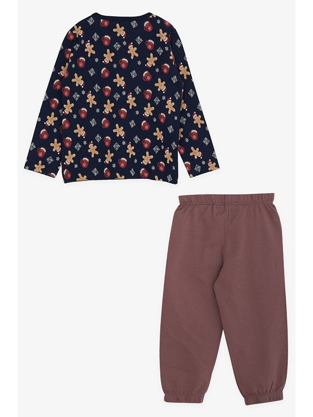 Erkek Bebek Pijama Takımı Kurabiye Desenli Lacivert (9 Ay-1.5 Yaş)-1