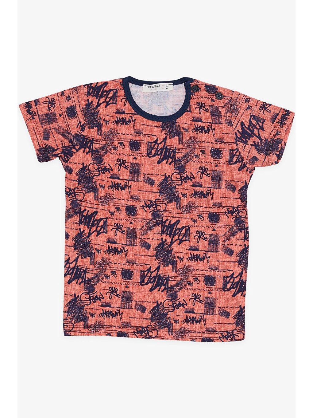 Erkek Bebek Kısa Kollu Pijama Takımı Karışık Desenli Turuncu (9 Ay)-1