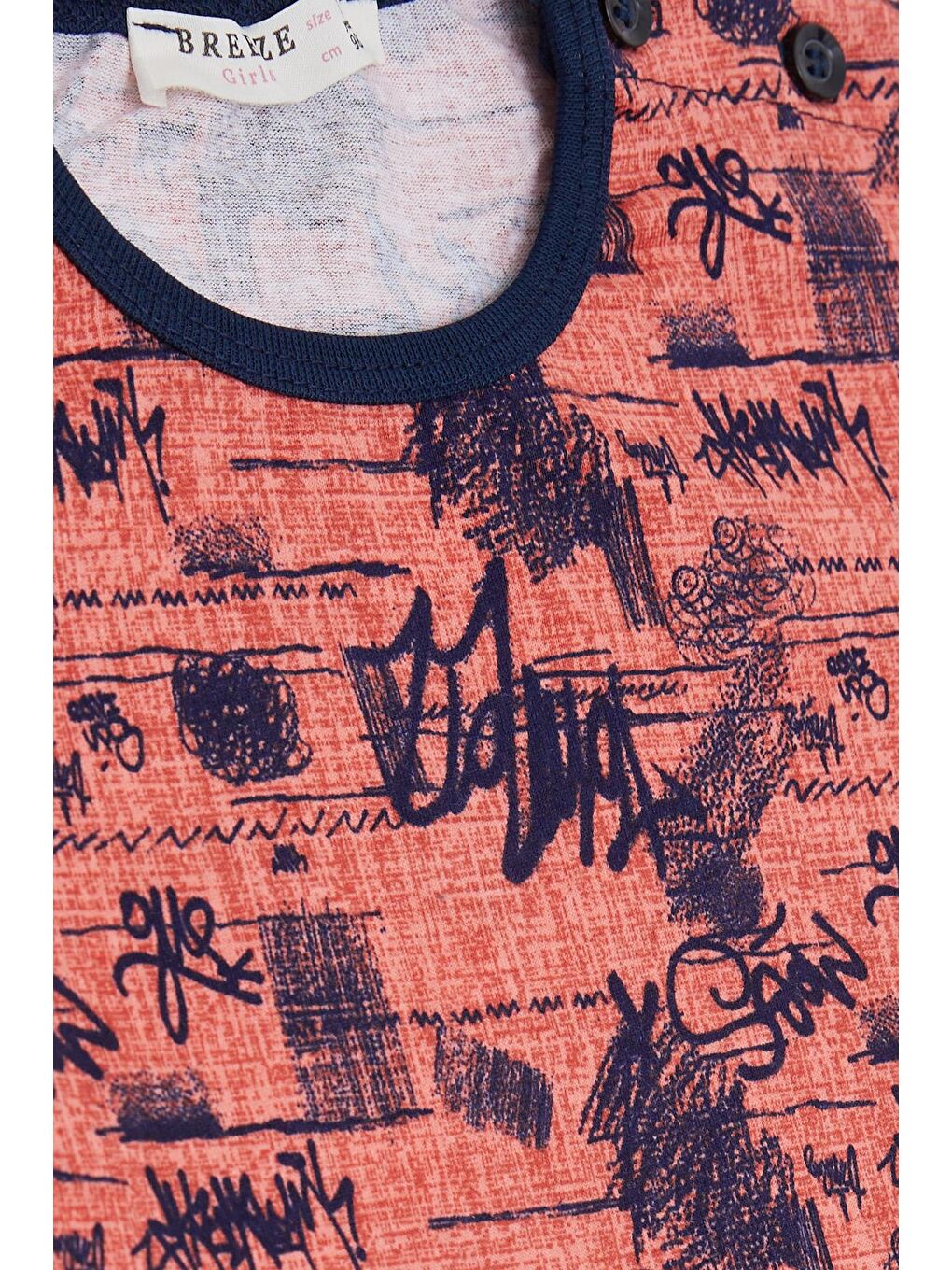 Erkek Bebek Kısa Kollu Pijama Takımı Karışık Desenli Turuncu (9 Ay)-3