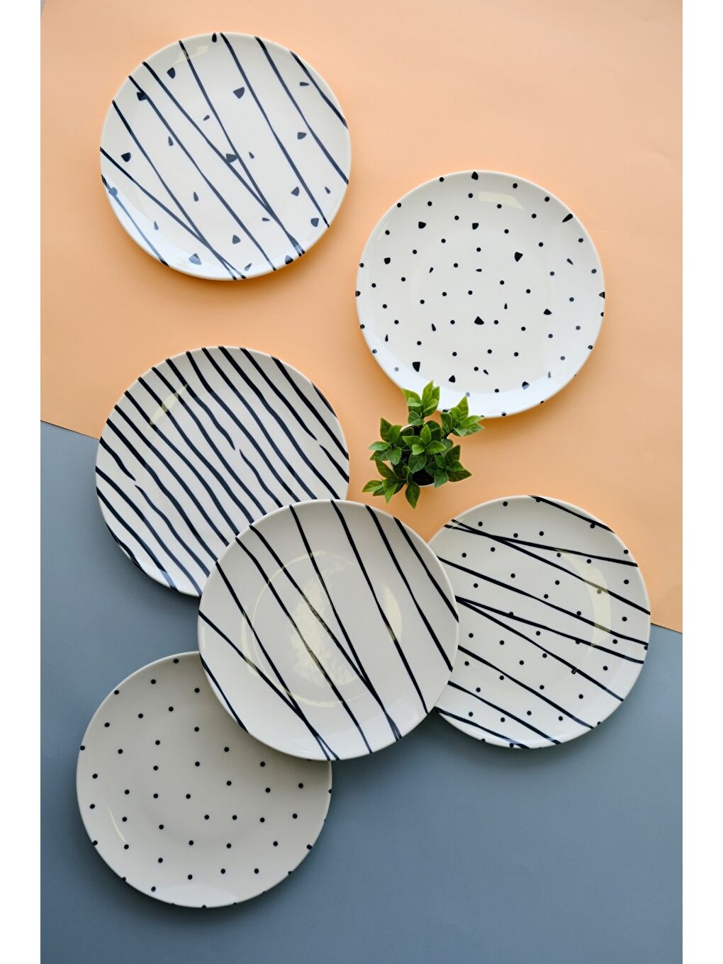 TABAK EVİ Beyaz Porselen Dash Pasta Tabağı 20cm 6 Kişilik 6 Parça TVL6PTPRS1108