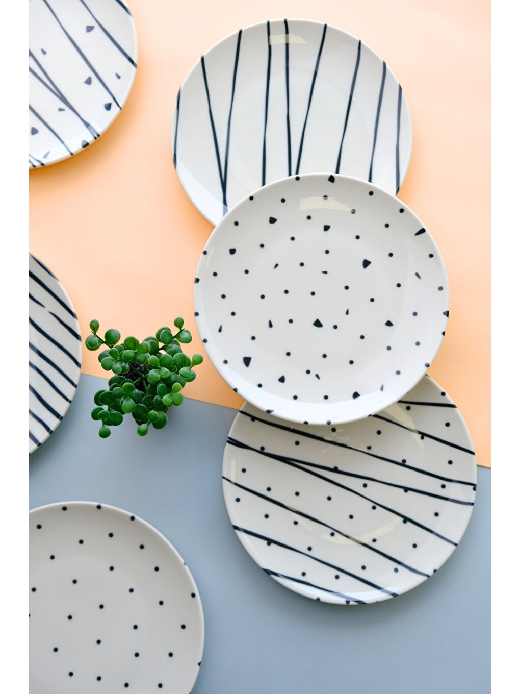 TABAK EVİ Beyaz Porselen Dash Pasta Tabağı 20cm 6 Kişilik 6 Parça TVL6PTPRS1108 - 1