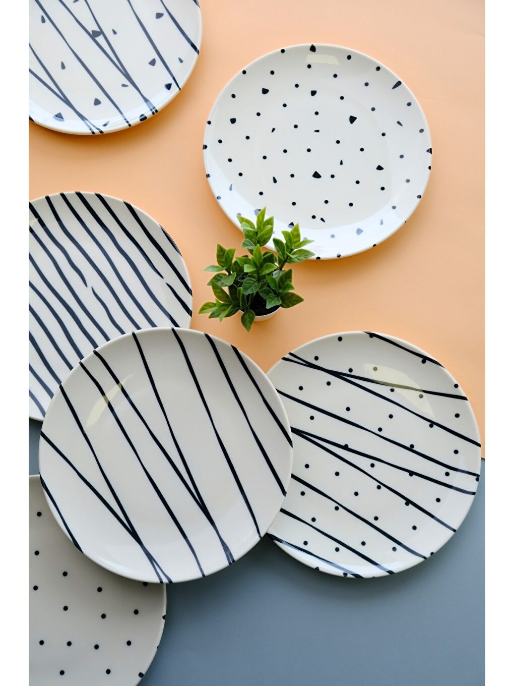 TABAK EVİ Beyaz Porselen Dash Pasta Tabağı 20cm 6 Kişilik 6 Parça TVL6PTPRS1108 - 3