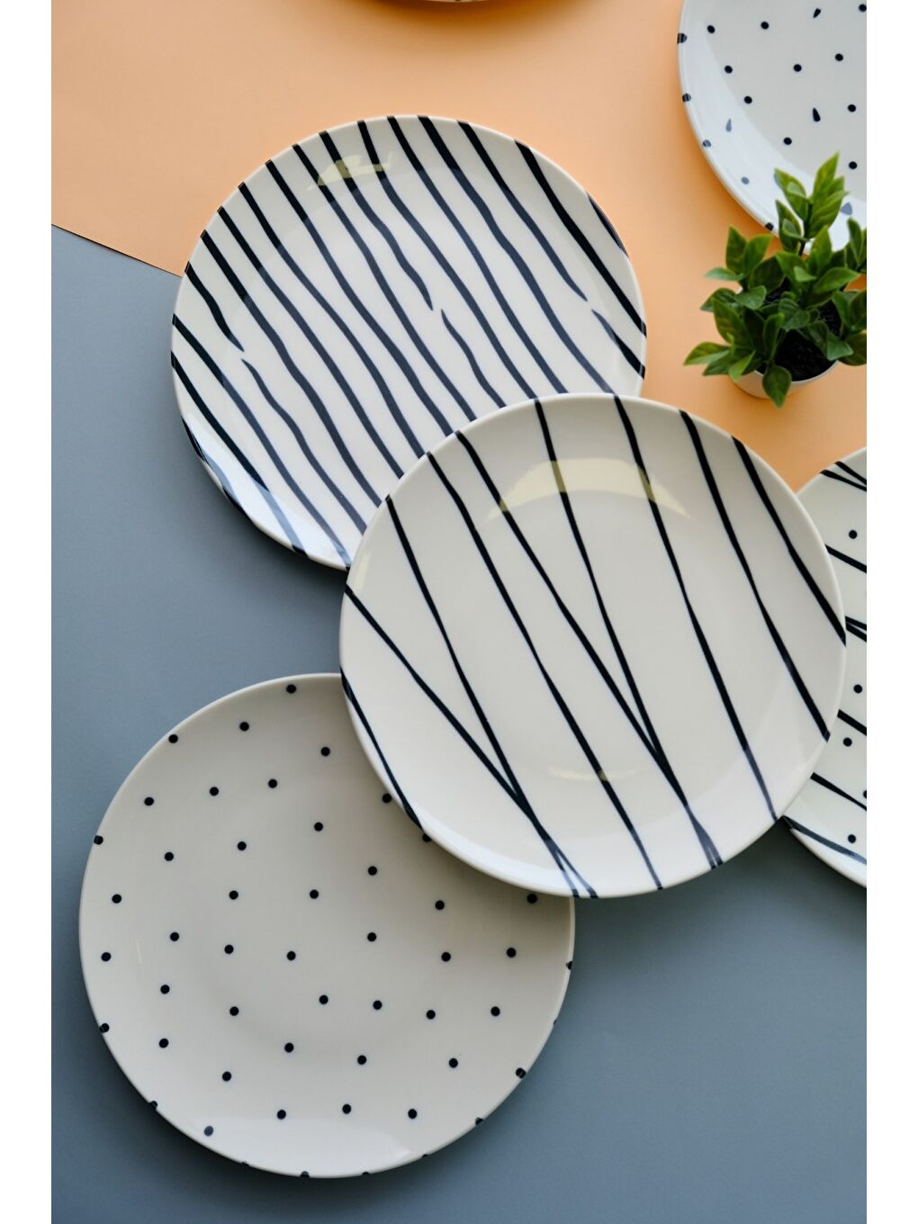 TABAK EVİ Beyaz Porselen Dash Pasta Tabağı 20cm 6 Kişilik 6 Parça TVL6PTPRS1108 - 4