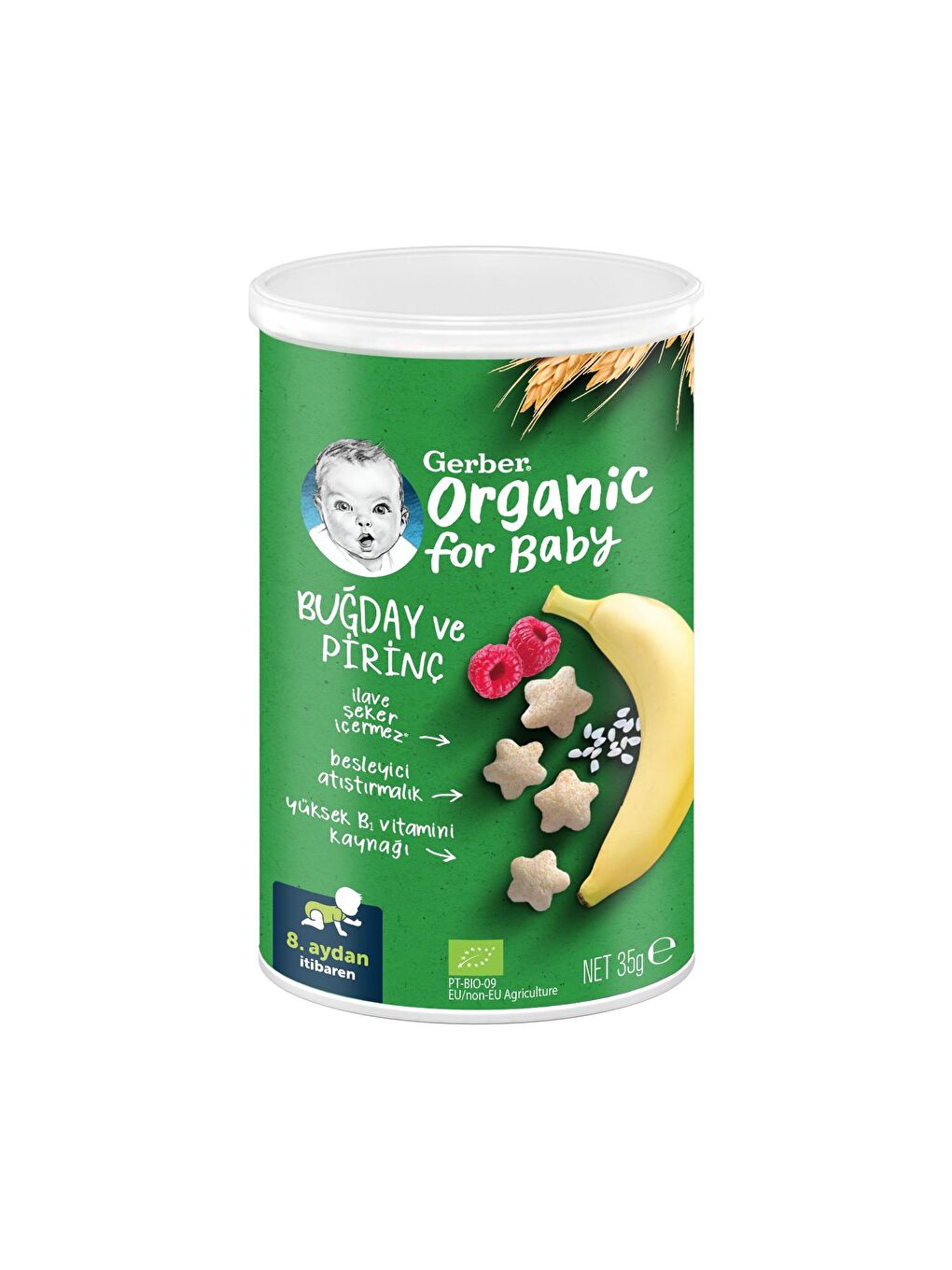 Gerber Organik Pirinçli Buğdaylı Muzlu Bebek Atıştırmalığı 35g