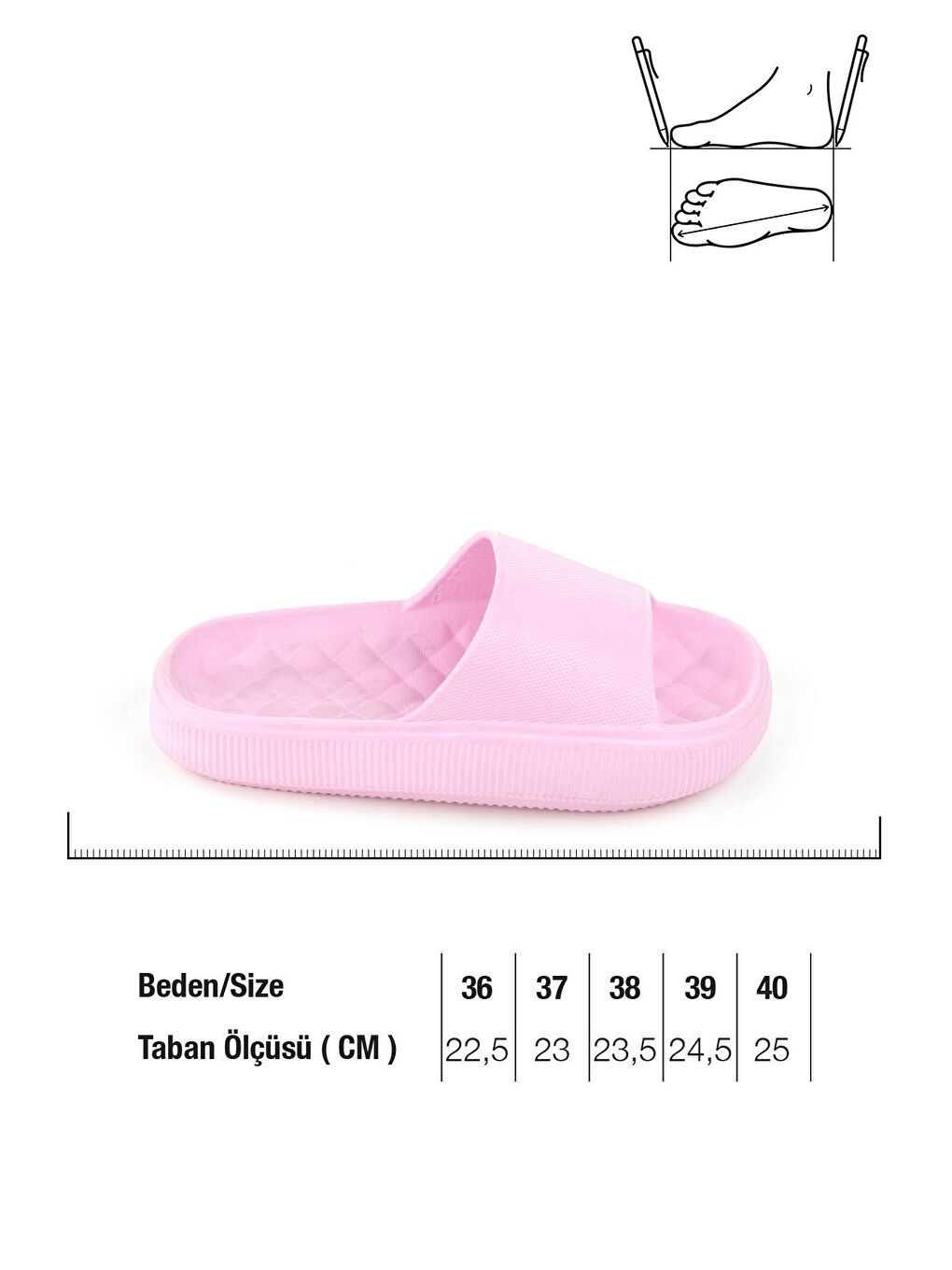 Pembe Yazlık Islak Zemine Uygun Kadın Terlik-1