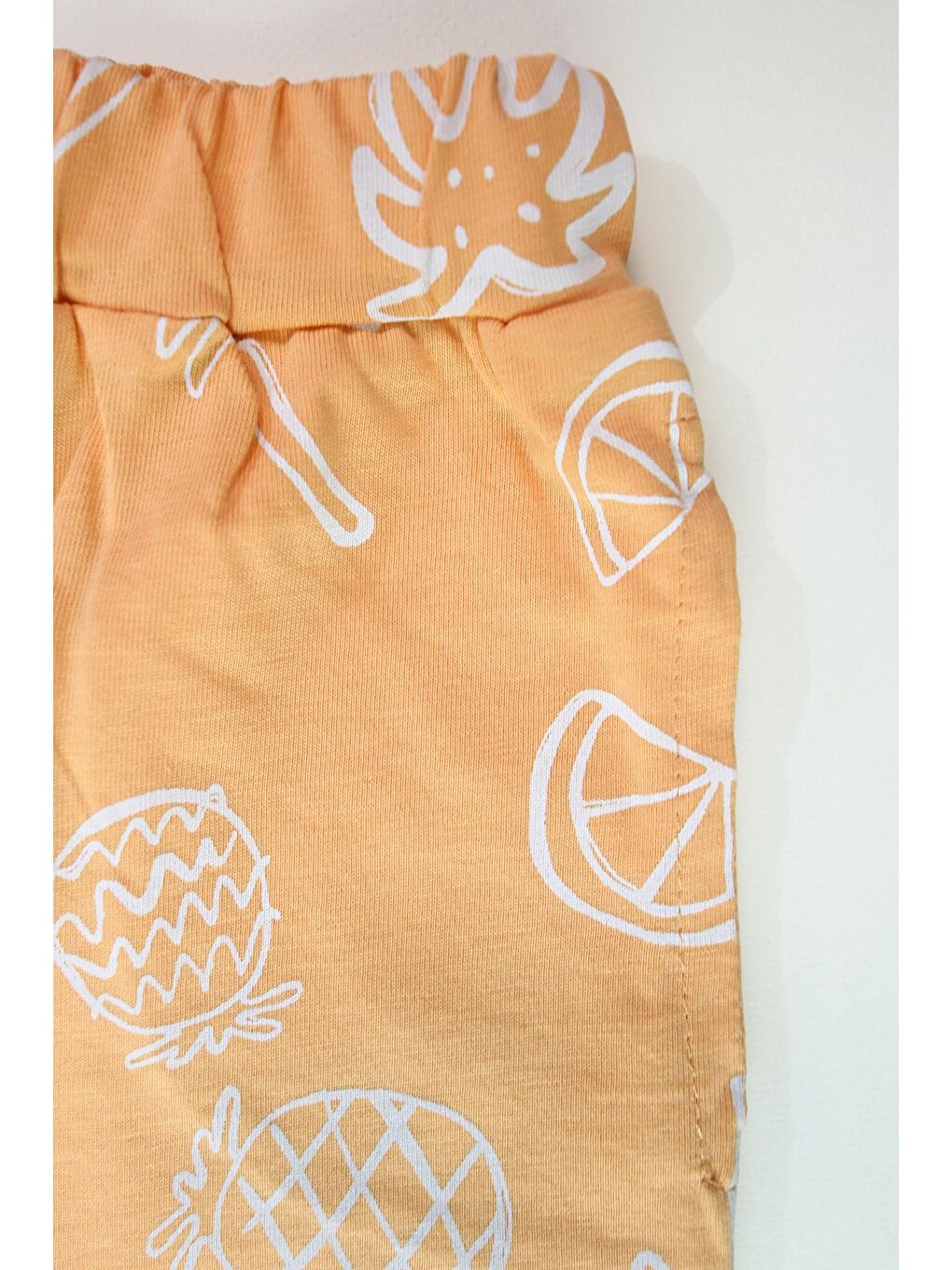 Erkek Çocuk Palmiye Baskılı Turuncu Renk Kısa Kollu Şortlu Alt Üst Takım-7
